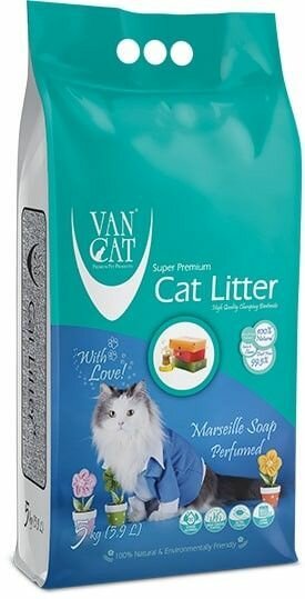 VAN CAT MARSEILLE SOAP комкующийся наполнитель с марсельского мыла 5кг