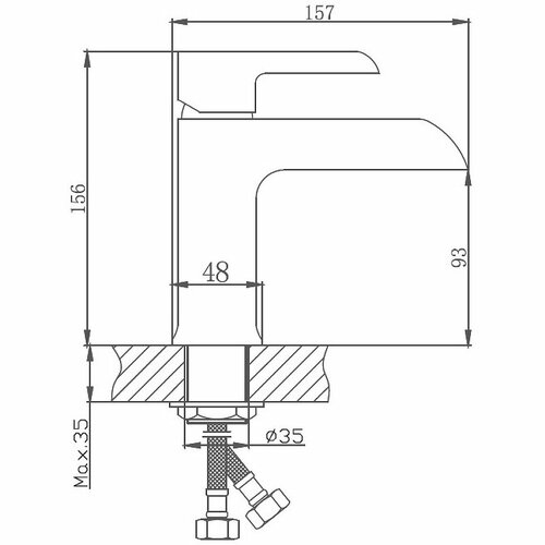 Смеситель для раковины Haiba хром HB10805-8 смеситель для раковины haiba hb80548 8 встраиваемый белый хром