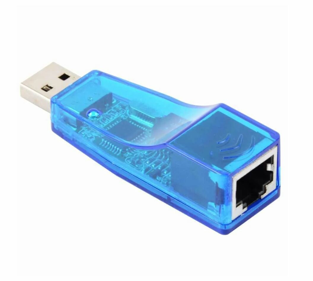 Адаптер-переходник USB для Интернет кабеля RJ-45, синий