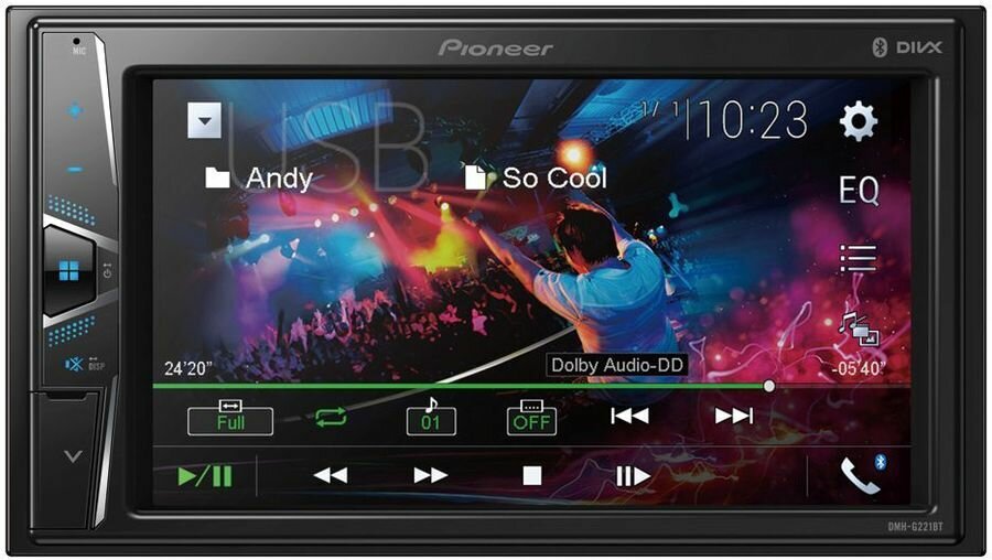 Бездисковая автомагнитола со встроенным Bluetooth и пультом ДУ Pioneer DMH-G221BT