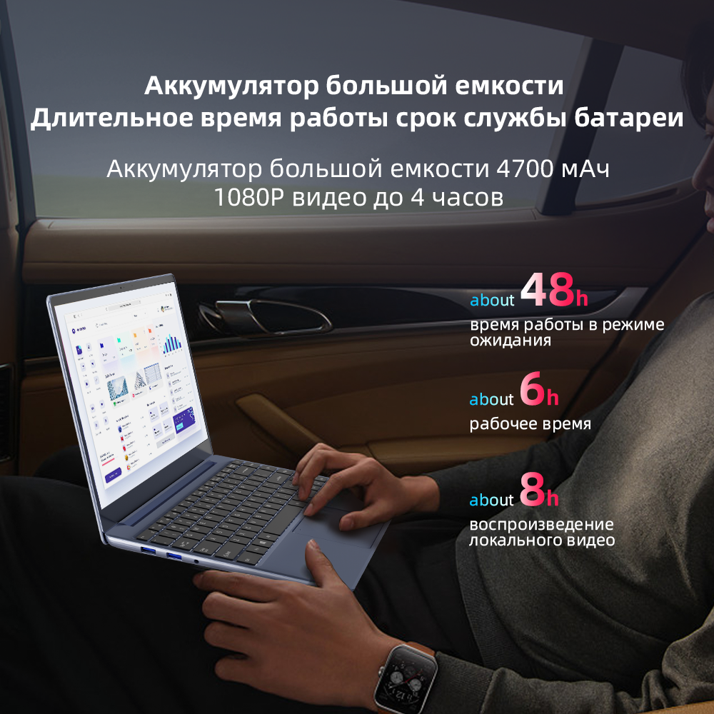 Ноутбук Ninkear N14 Pro 14-дюймовый IPS Full HD Intel Core i7-1165G7 16 ГБ ОЗУ DDR4 512 ГБ SSD Ноутбуки с Windows 11 — фото 10