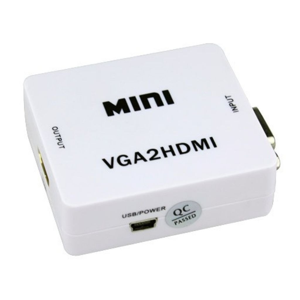 Переходник VGA HDMI адаптер конвертер для компьютера ПК ноутбука аналога цифровой + 3.5 jack aux аудио современные ТВ экраны мониторы проекторы