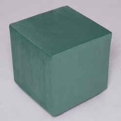 Чехол на мягкий квадратный Пуф из велюра светло зеленого цвета высотой 40 на 40 в прихожую