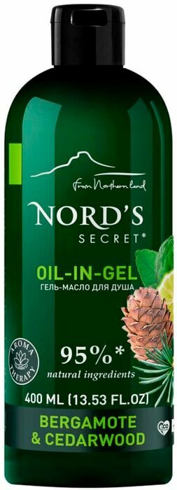 Гель-масло для душа Nords Secret тонизирующий Бергамот и кедр 400мл