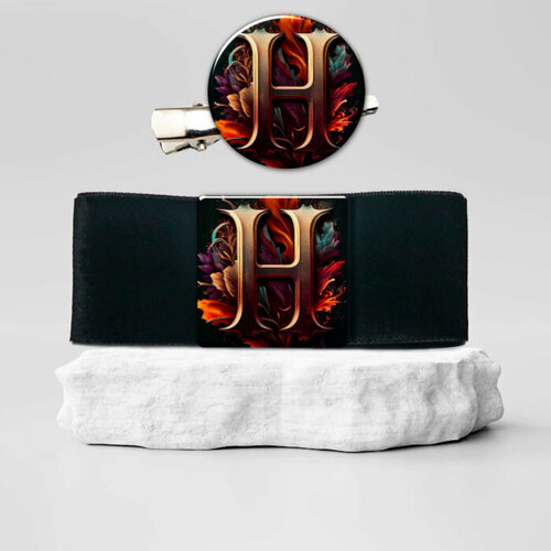 Комплект брошей ФАРТОVЫЙ Брошь бант из бархата с зажимом комплект аксессуаров в подарочной сумочке, камея, 2 шт., красный/черный