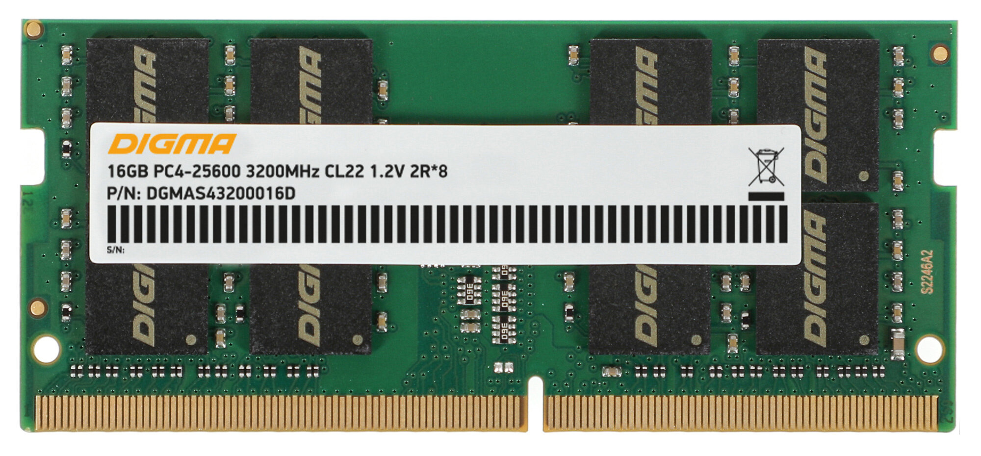 Оперативная память Digma DGMAS43200016D DDR4 - 16ГБ 3200МГц, для ноутбуков (SO-DIMM), Ret