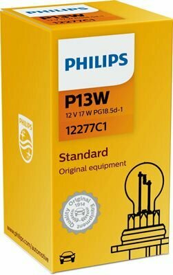 Лампа автомобильная галогенная Philips 12277C1 P13W 12V 13W PG18.5d-1 1 шт.