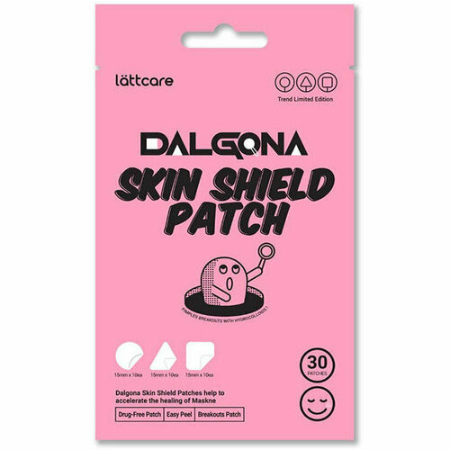 Патчи точечные от прыщей Lattcare Dalgona Skin Shield Patch, 30 шт