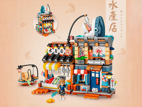 Изображение товара Конструктор LOZ 1231_MK Конструктор Рыбный магазин Акула