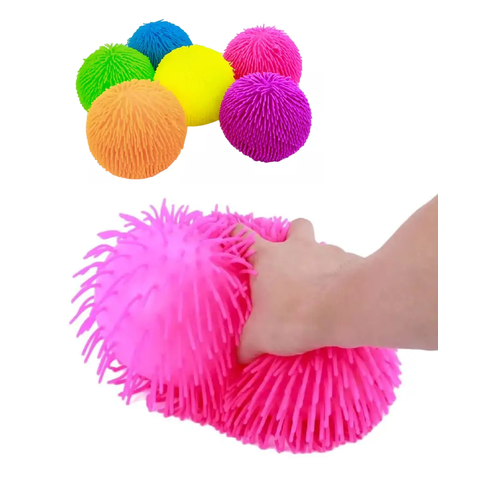 Игрушка антистресс для детей большой резиновый Мяч пушистик светящийся 18 см 6 цветов 650₽