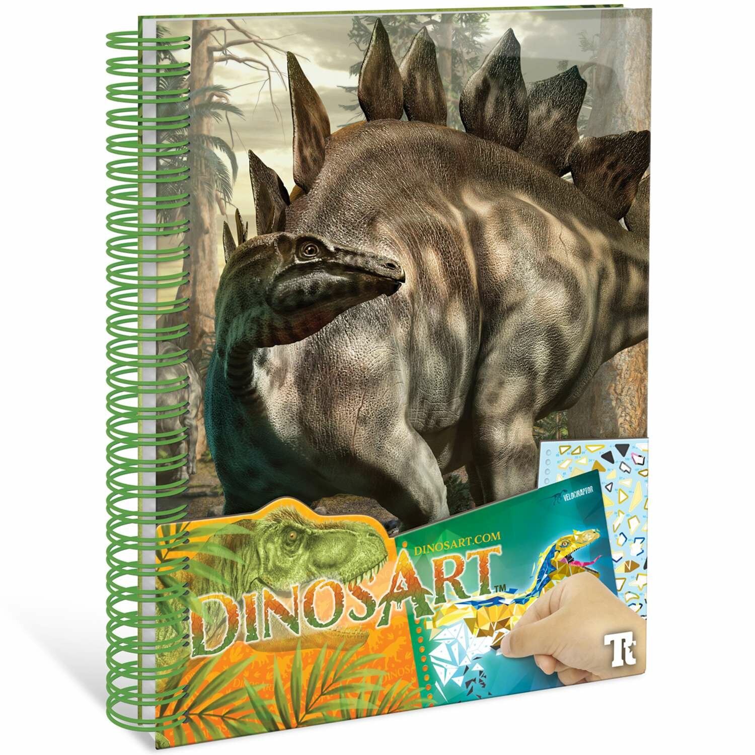 Серия Dino: Набор аппликаций наклейками но номерам Зеленый