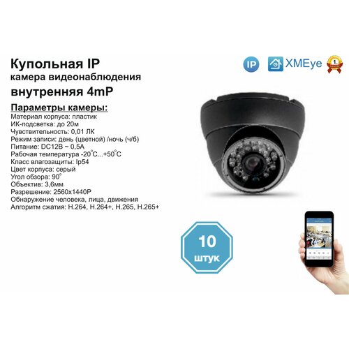 (10шт) DVS300IP4MP. Внутренняя IP камера 4мП с ИК до 20м.
