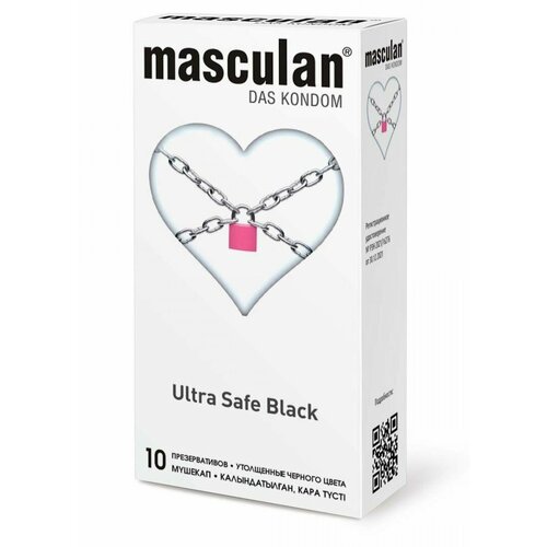 Ультрапрочные презервативы Masculan Ultra Safe Black - 10 шт. презервативы утолщенные черного цвета black ultra safe masculan маскулан 3шт