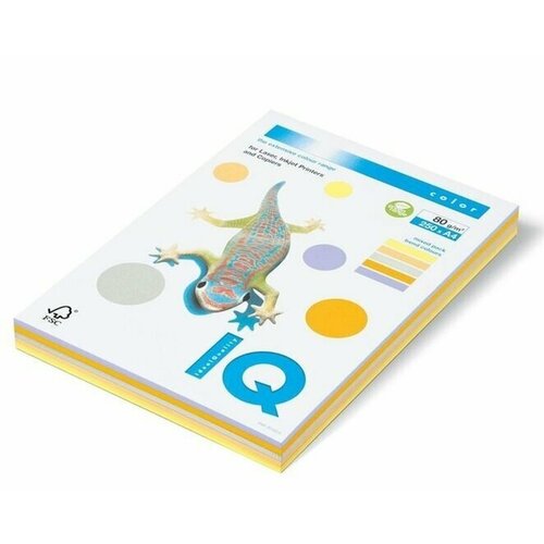 2 шт. Бумага цветная IQ COLOR Trend Mix (А4 80г,34,12,21,22,10) для всех видов принтеров и творчества, 5 цветов тонированной двусторонней бумаги по 50л , в фирменной коробке Драйв Директ бумага цветная iq color а4 160 г м2 250 л тренд лимонно желтая zg34
