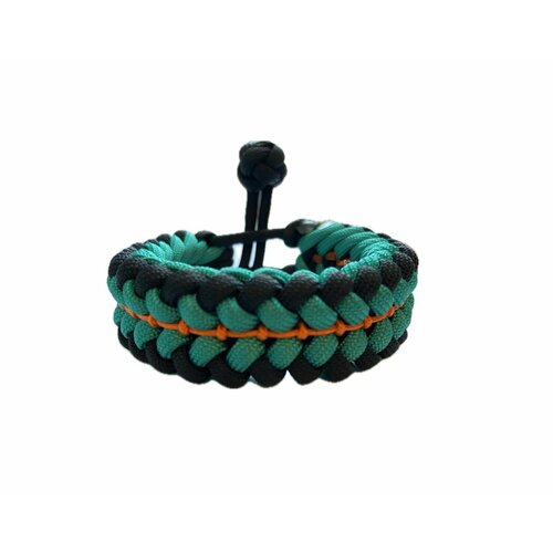 фото Славянский оберег, плетеный браслет "малый дракон", 1 шт., размер 7 см, диаметр 6 см, черный, оранжевый sunny street