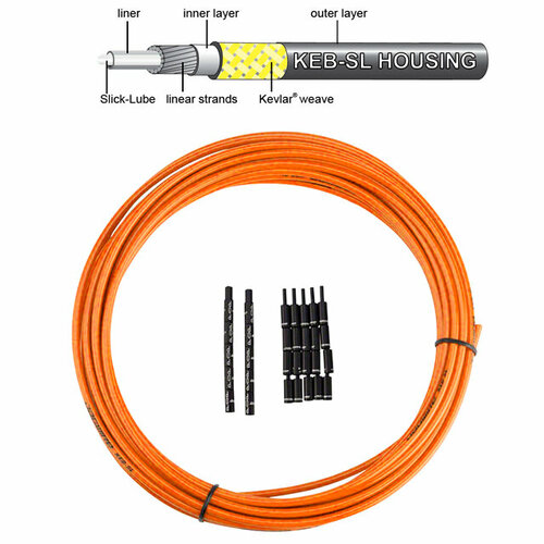 JAGWIRE Троса рубашка 5мм PRO KEB-SL 10м оранжевая jagwire троса рубашка 5мм cgx со смазкой 30 м красная