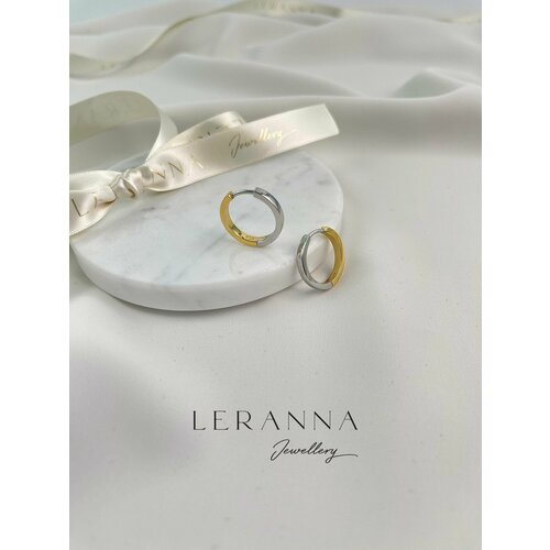 Серьги LERANNA Серьги-основы базовые биколор, размер/диаметр 20 мм, золотой, серебряный