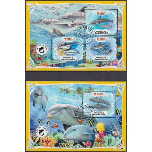 Почтовые марки Габон 2020г. Дельфины Дельфины, Морская фауна, Фауна U