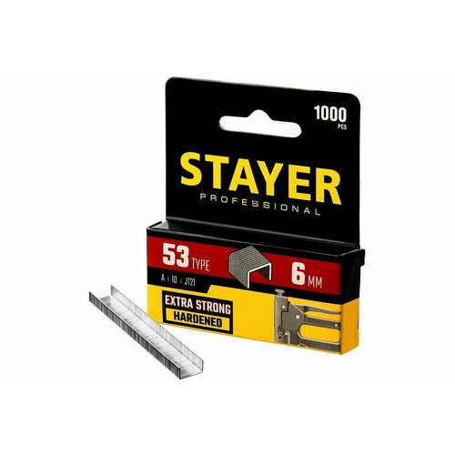 Скобы для степлера STAYER 6 мм, тонкие тип 53 (A/10/JT21), 3 упаковки по 1000шт