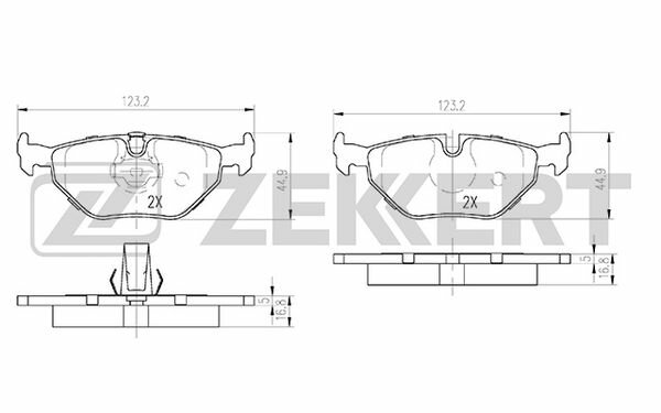 Колодки тормозные BMW 3 (E36) 90-, 3 (E46) 98-, Z1 88-, Z4 (E85, E86) задние дисковые (GDB1344) Zekk