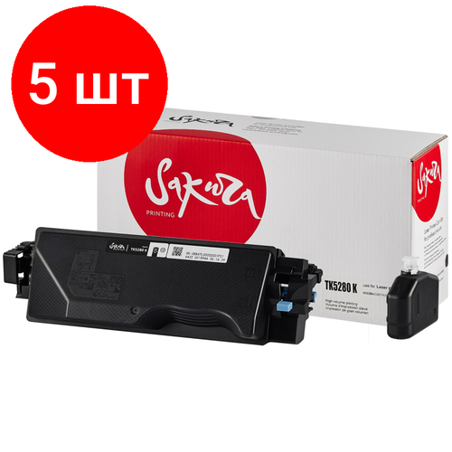 Комплект 5 штук, Картридж лазерный SAKURA TK-5280K чер. для Kyocera Mita ECOSYS P6235cdn