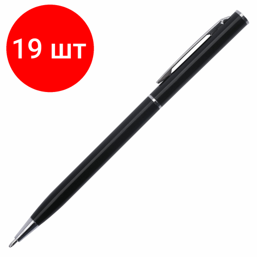 Комплект 19 шт, Ручка подарочная шариковая BRAUBERG Delicate Black, корпус черный, узел 1 мм, линия письма 0.7 мм, синяя, 141399 чай curtis 100пак 1 7г delicate black