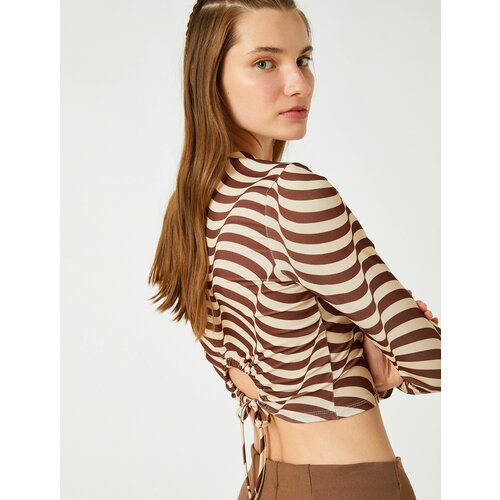 фото Лонгслив koton, размер m, коричневый