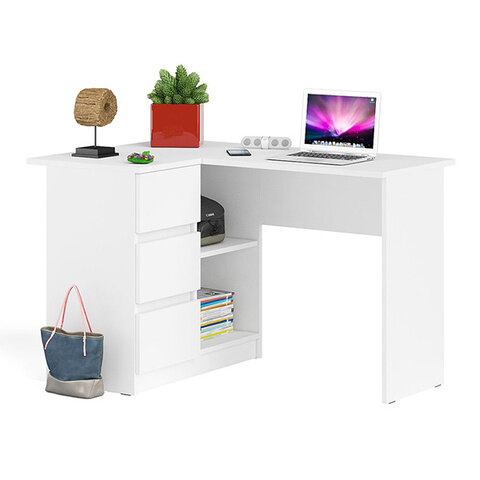 фото Стол компьютерный Мори МС-16 левый, цвет белый