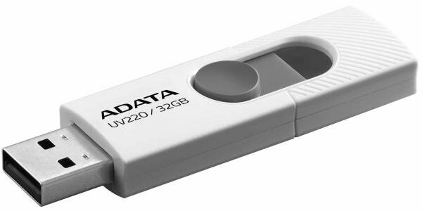 Флеш накопитель 32GB A-DATA UV220, USB 2.0, белый/серый