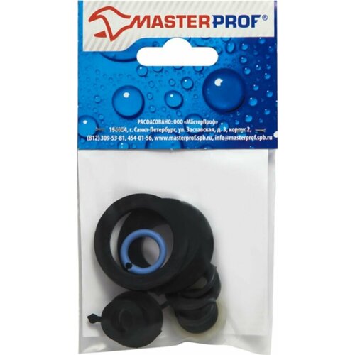 Набор прокладок для смесителя Сантехник № 1 MasterProf резина ИС.130255 набор прокладок masterprof ис 130255 для смесителя сантехник 1 резина набор 13 шт