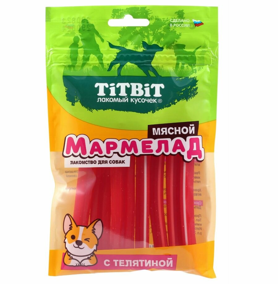 Titbit Лакомство для собак Мармелад мясной с Телятиной, 120 г, 6 уп