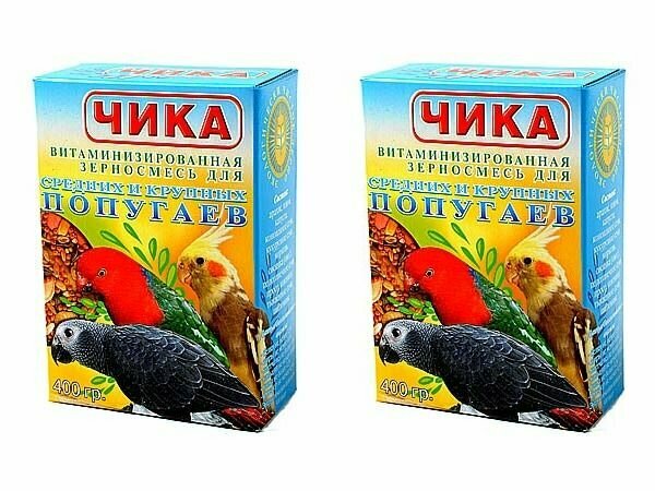 Чика Корм для средних и крупных попугаев, 400 г, 2 уп