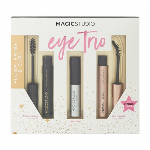 MAGIC STUDIO Набор для макияжа ресниц Eye Trio (Тушь для ресниц 4 г, х2 + Праймер для ресниц) тушь для ресниц с эффектом моделирования объема korolkova black mamba 11 4 г