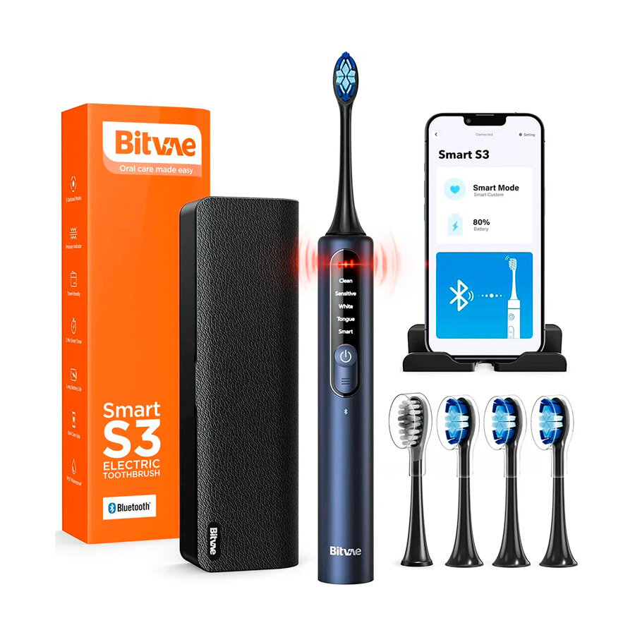 Электрическая зубная щетка Bitvae S3 Smart E-Toothbrush с поддержкой приложения (S3) GLOBAL, синяя