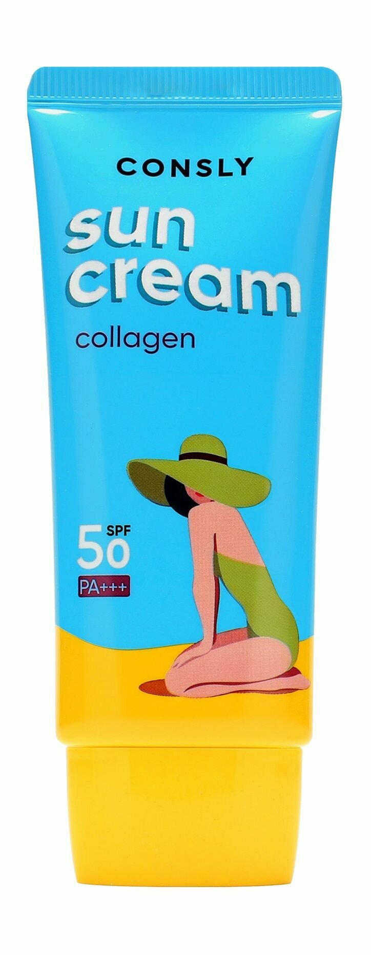 Consly Крем солнцезащитный с морским коллагеном SPF 50+ / PA+++ для нормальной и сухой кожи