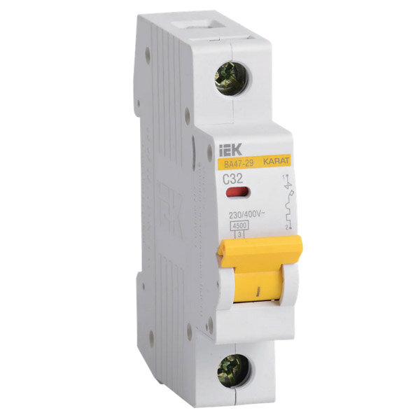 Автоматический выключатель 1-пол. 32А ВА47-29 C 45кА MVA20-1-032-C KARAT IEK