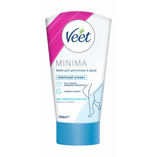 VEET Крем для депиляции в душе для чувствительной кожи, 150 мл veet minima минима крем для депиляции для чувствительной кожи с алоэ вера 100 мл