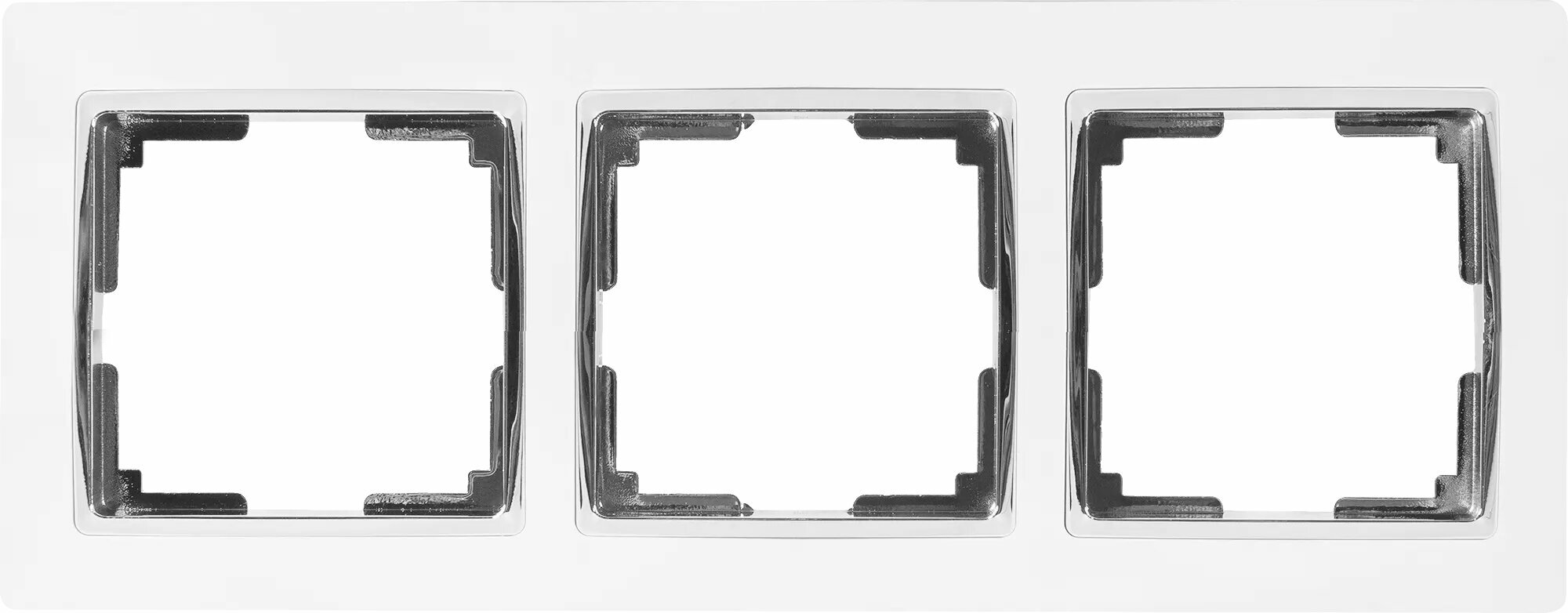 Рамка для розеток и выключателей Werkel Snabb 3 поста цвет белый/хром