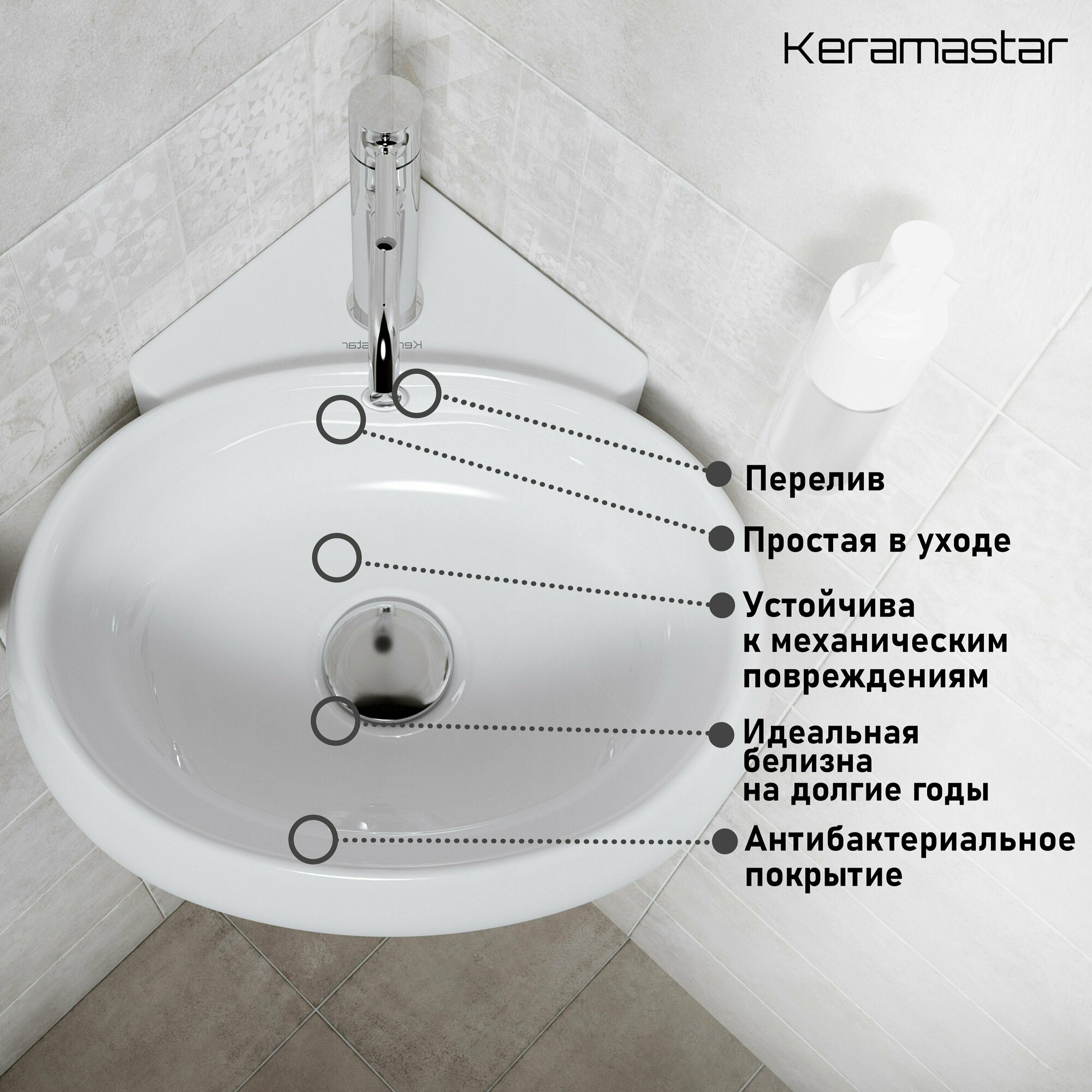 Раковина подвесная Keramastar Astra KR093031 - фотография № 6