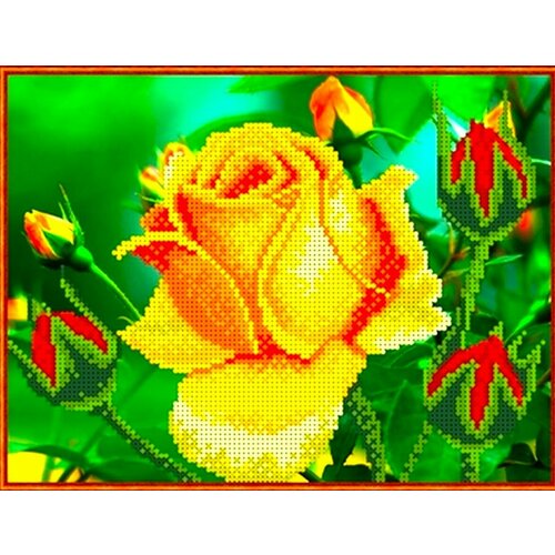 Желтая роза19 х 24см(цена производителя). Набор бисером Чехия каролинка