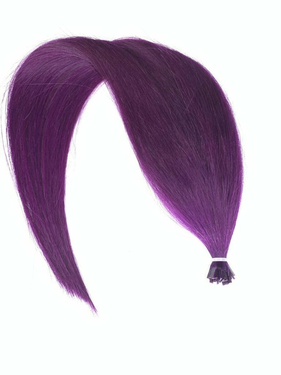 Волосы на капсуле 55 см цвет фиолетовый