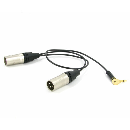 Кабель 2 x XLR папа - mini JACK 3,5 стерео (угловой), netaudio, C202 несимметричный, длина 1 метр