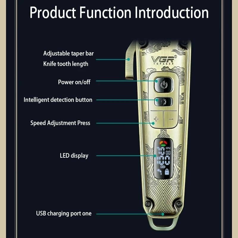 Машинка для стрижки волос VGR V005, триммер для волос и бороды - фотография № 4