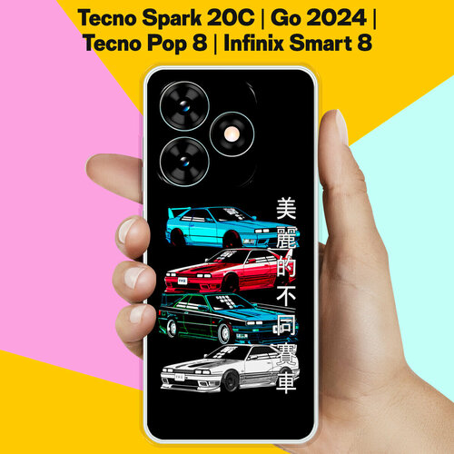 Силиконовый чехол на Tecno Spark Go 2024 / Tecno Spark 20C / Tecno Pop 8 / Infinix Smart 8 Машины / для Техно Спарк Го 2024 / Техно Спарк 20Ц / Техно Поп 8 / Инфиникс Смарт 8 силиконовый чехол на tecno spark 8 техно спарк 8 с эффектом блеска красные сердечки