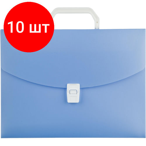 Комплект 10 штук, Папка-портфель пластик Attache Selection Breeze, А4, 1 отд,700мкм, тисн кожа