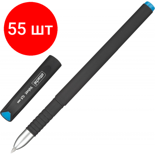 Комплект 55 штук, Ручка гелевая неавтомат. Attache Velvet синий стерж, 0.5мм