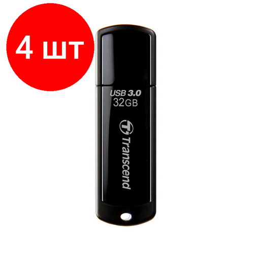 Комплект 4 штук, Флеш-память Transcend JetFlash 700, 32Gb, USB 3.1 G1, чер, TS32GJF700 флешка usb transcend jetflash 700 256гб usb3 0 черный