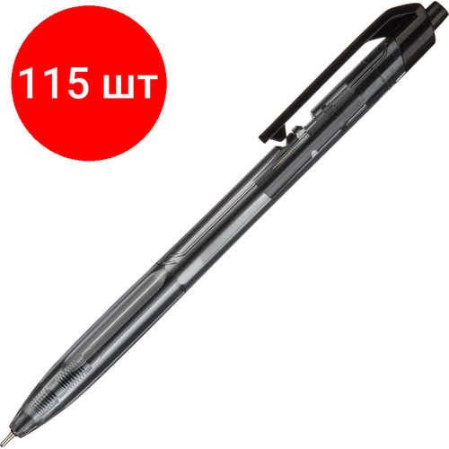 Комплект 115 штук, Ручка шариковая автомат. Deli X-tream, д. ш.0.7 мм, линия 0.4 мм, черн