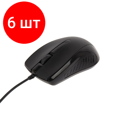Комплект 6 штук Мышь компьютерная Hiper OM-1000 черная 1000DPi 125Гц проводная 409600₽