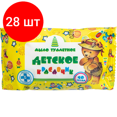 Комплект 28 штук, Мыло туалетное 90г Детское Меридиан комплект 47 штук мыло туалетное 90г детское меридиан